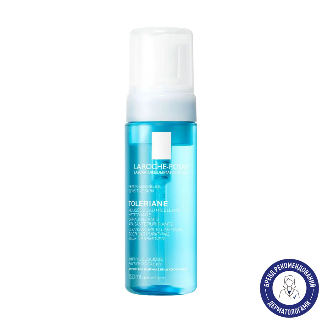 Міцелярна пінка для очищення чутливої шкіри обличчя La Roche-Posay Toleriane Cleansing Micellar Foam Soothing Purifying Make-Up Remover, 150 мл